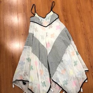 Free People Tassel Trim Embroidered Dress